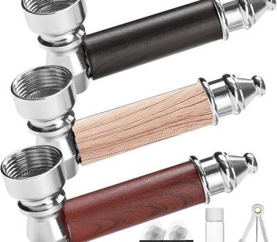 Discover the Artisan Craft of Brelixo's 3pc Wood Grain Tobacco Pipe Set